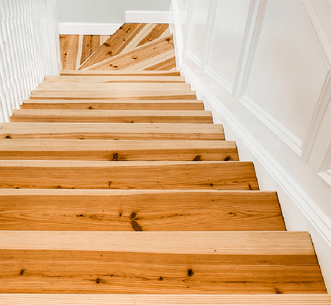 Southern yellow pine direct offers stair treads to match our heart pine