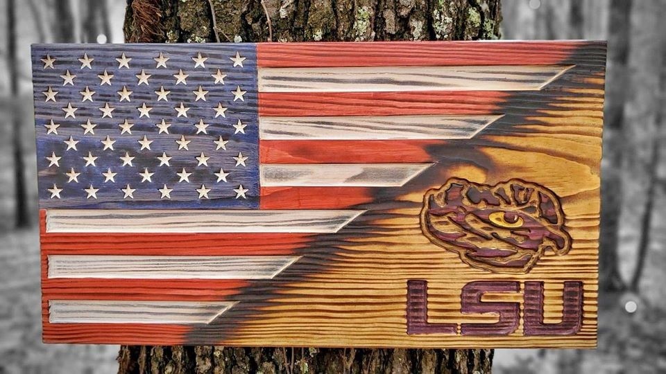 Lsu with american flag blend
