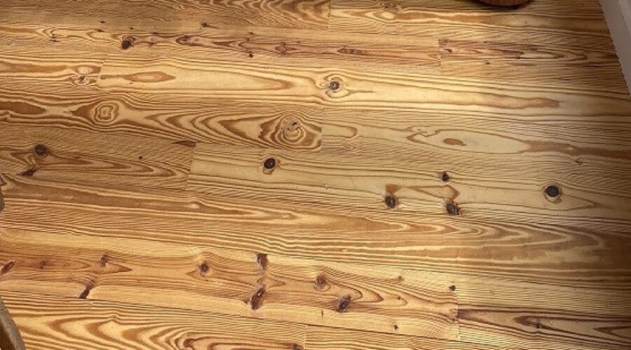 Milk paint blended tung oil finish on southern pine