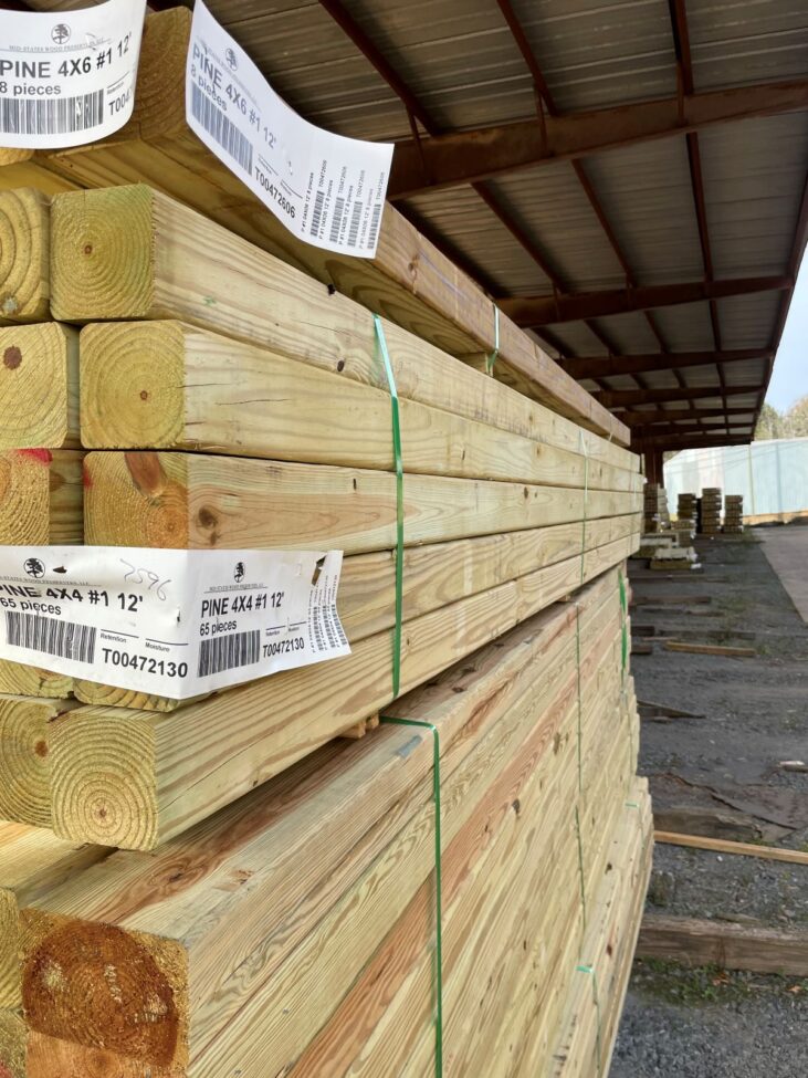 Pressure treated lumber kdat beams