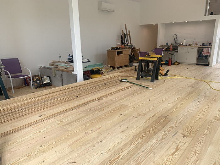 Our floors including wide plank new heart pine